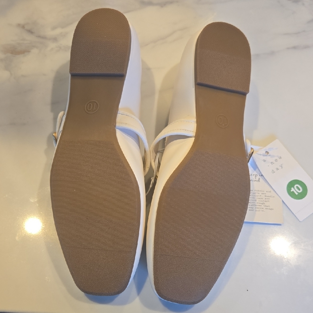 a new day Ivory Mary Jane Flats with Jeweled Strap - Picture 3 of 3